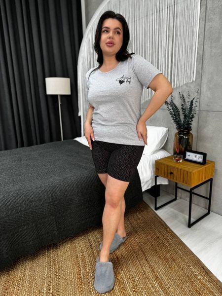 Домашній одяг, сіра піжама PLUS SIZE DO2777-4XL фото